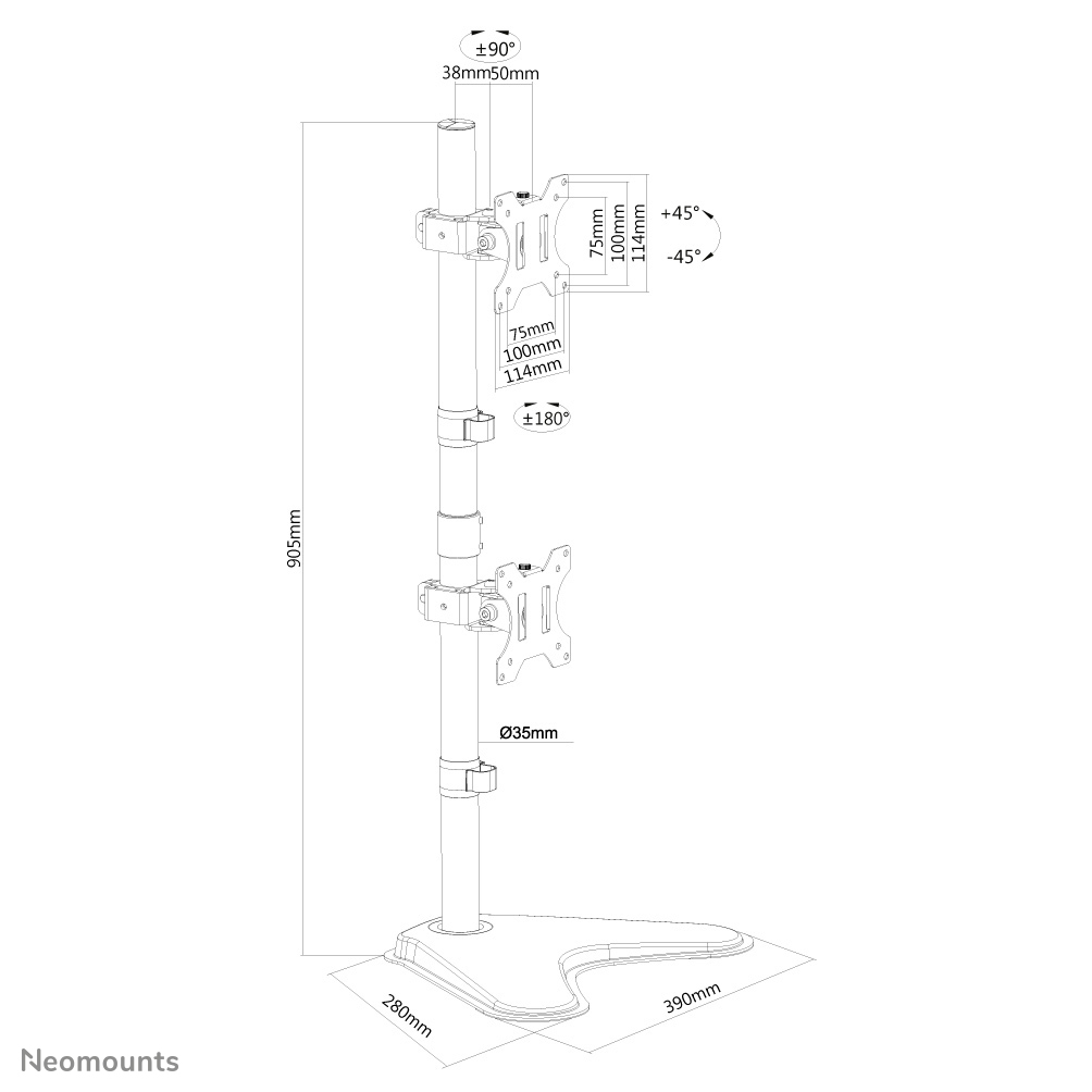 Supporto da scrivania Neomounts by Newstar per monitor